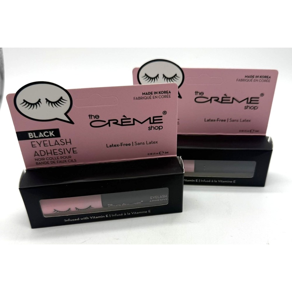 The Creme Shop Black Eyelash Adhesive Latex Free Vitamin E Lot Of 2 0.18oz